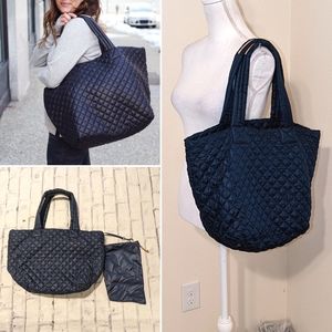 Minimalist sleek vegan quilted puffer tote bag